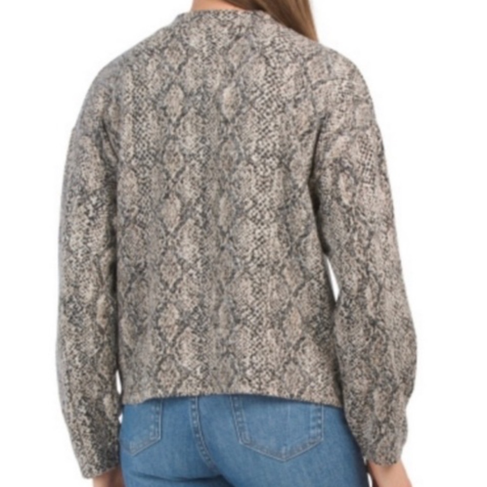 Zara Black Cream Snakeskin Print Sweater- M - Picture 2 of 9
